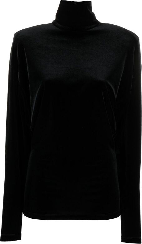 Alexandre Vauthier turtleneck velvet top