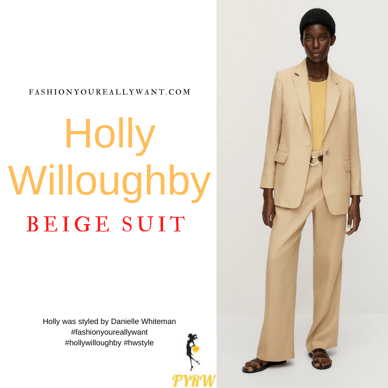 Where to get all Holly Willoughby outfits dresses blog October 2022 buttermilk cream linen trouser suit Wylde Moon