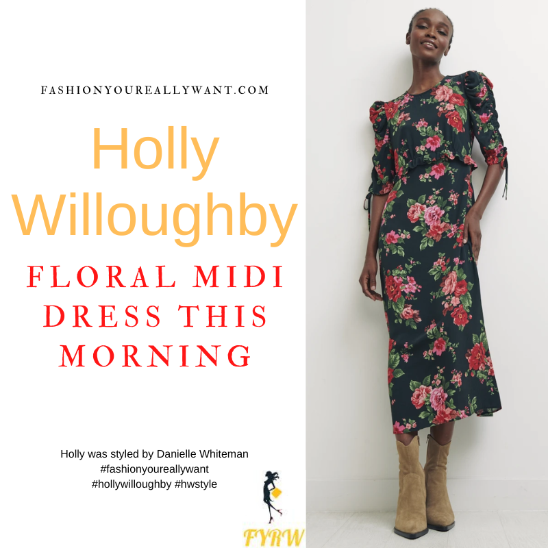 Holly Willoughby Floral Midi Dress This Morning October 2022 – Fashion ...