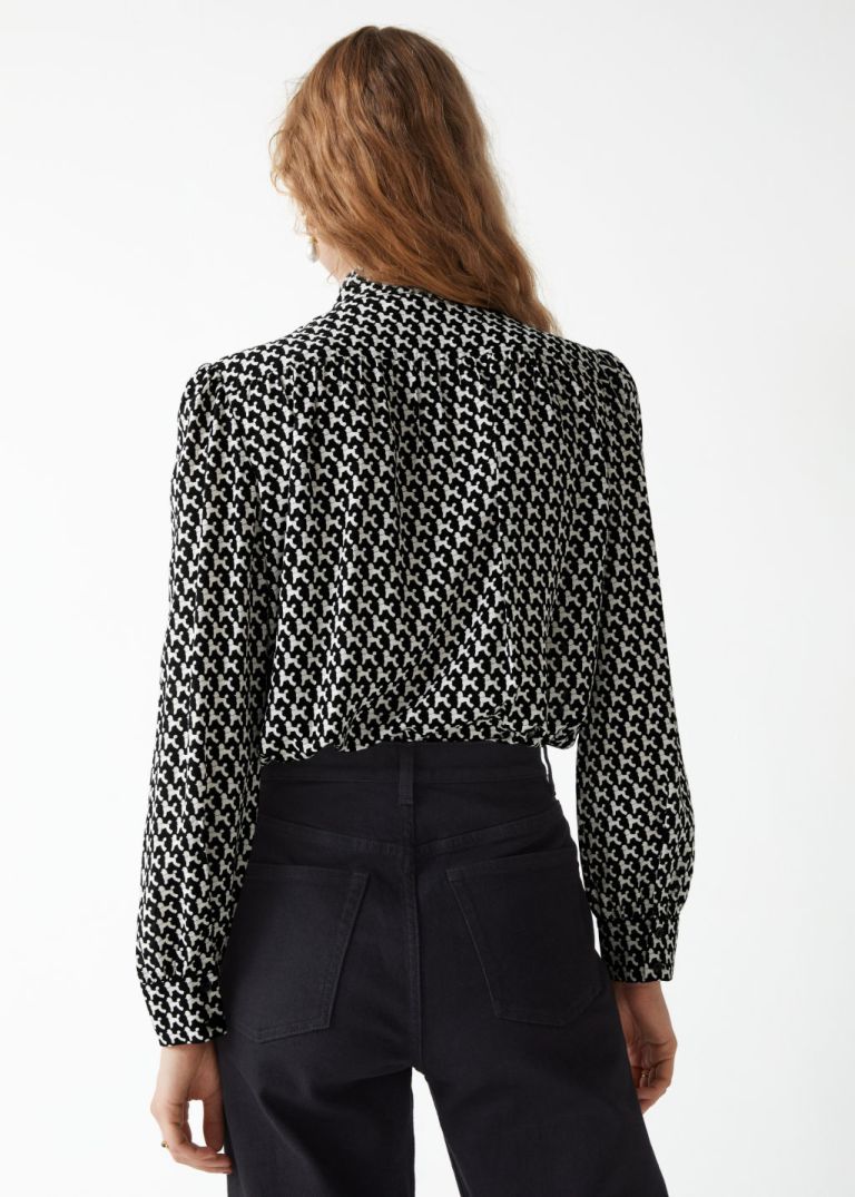 &amp; Other Stories Tie Neck Blouse back view