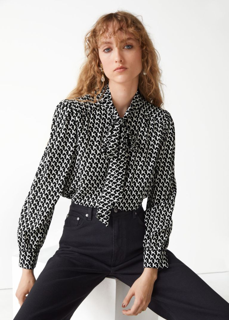 &amp; Other Stories Tie Neck Blouse