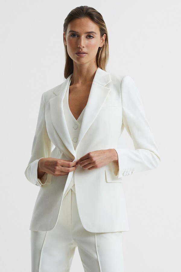 Reiss White Taite Tuxedo Blazer