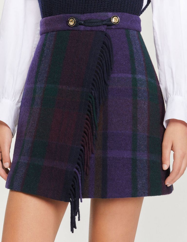 Sandro Short Fringed Skirt