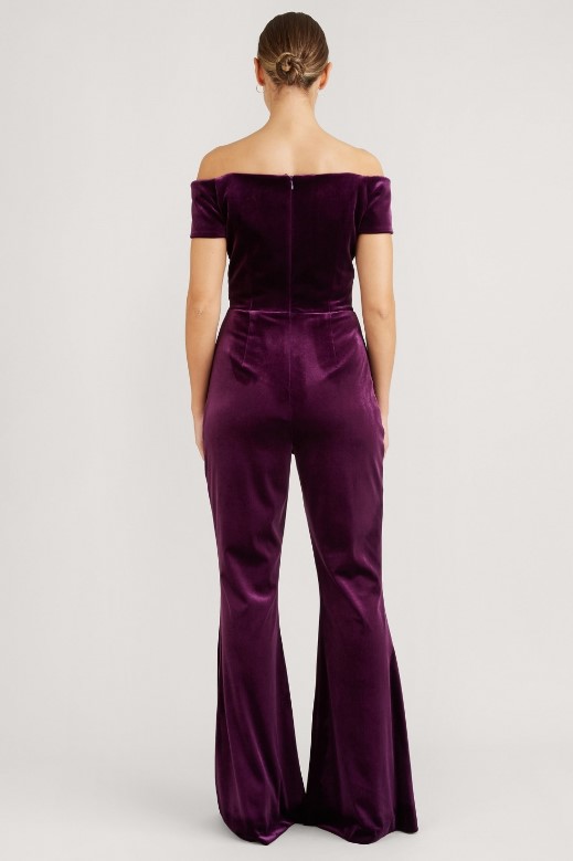 The Pretty Dress Company Temptress Velvet Jumpsuit back view