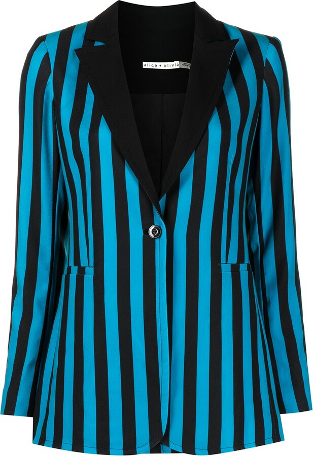 Alice + Olivia Striped Fitted Blazer