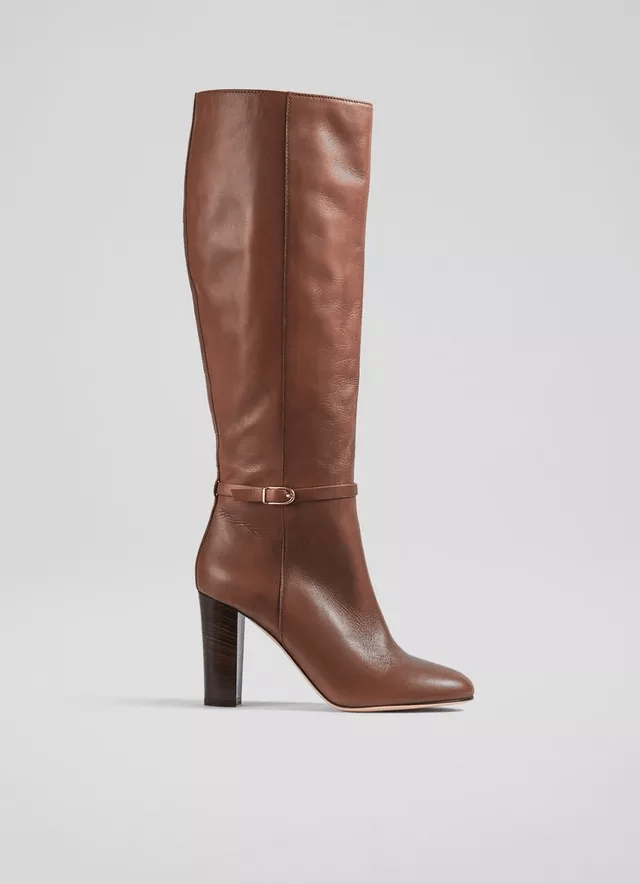 LK Bennett Morgan Tan Leather Knee-High Boots