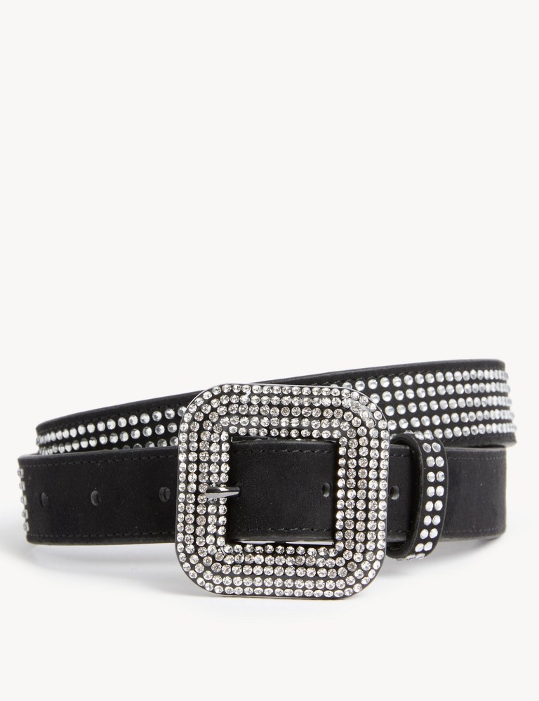 M&S Faux Leather Crystal Jeans Belt