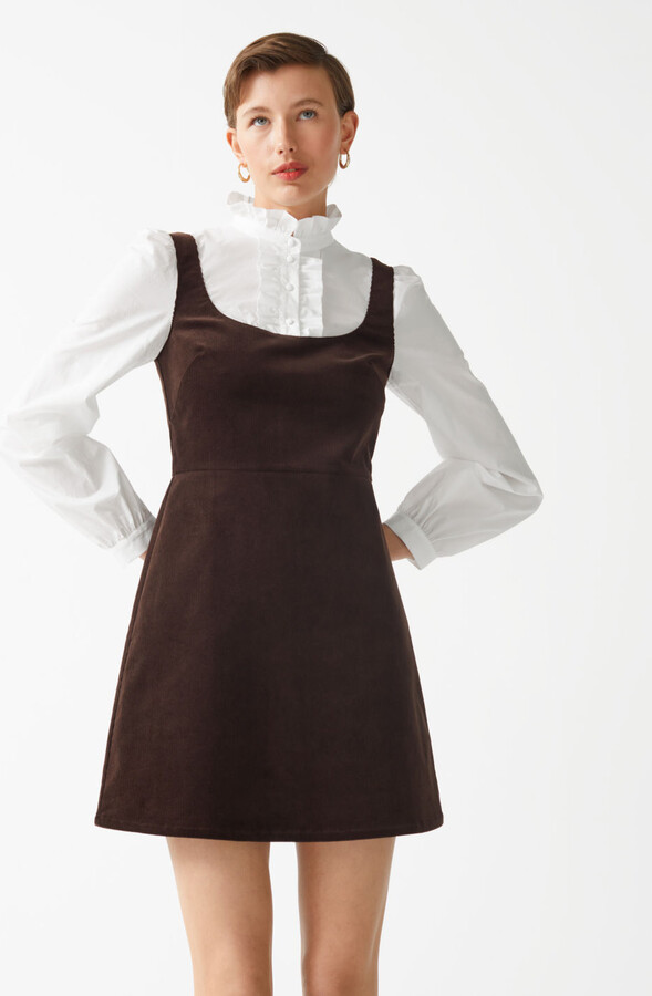 & Other Stories Frilled Corduroy Dress