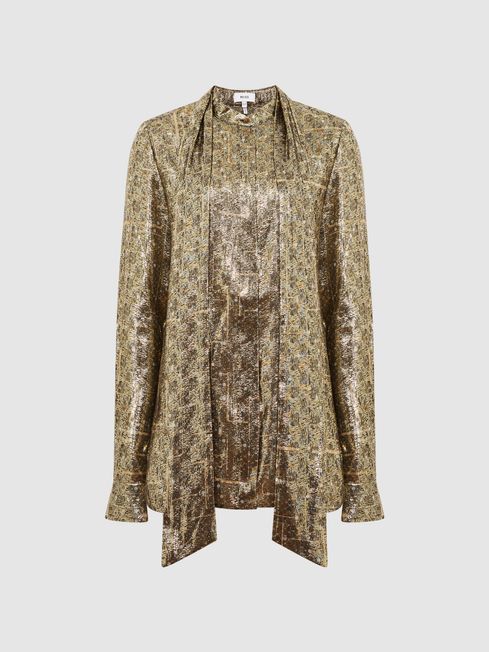 Reiss Blair Metallic Blouse