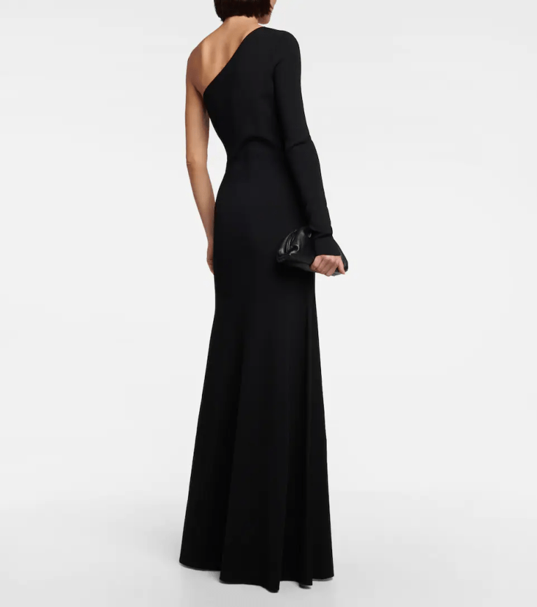 Victoria Beckham Knitted one-shoulder maxi dress back view