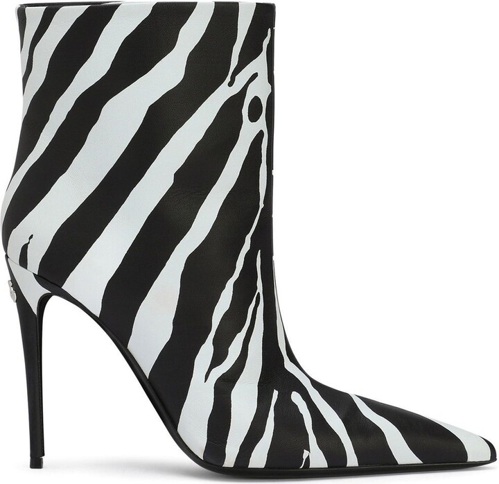 Dolce and Gabbana Zebra-print Ankle Boots