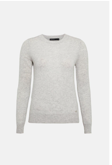 Karen Millen Cashmere Crew Neck Knitted Jumper grey marl