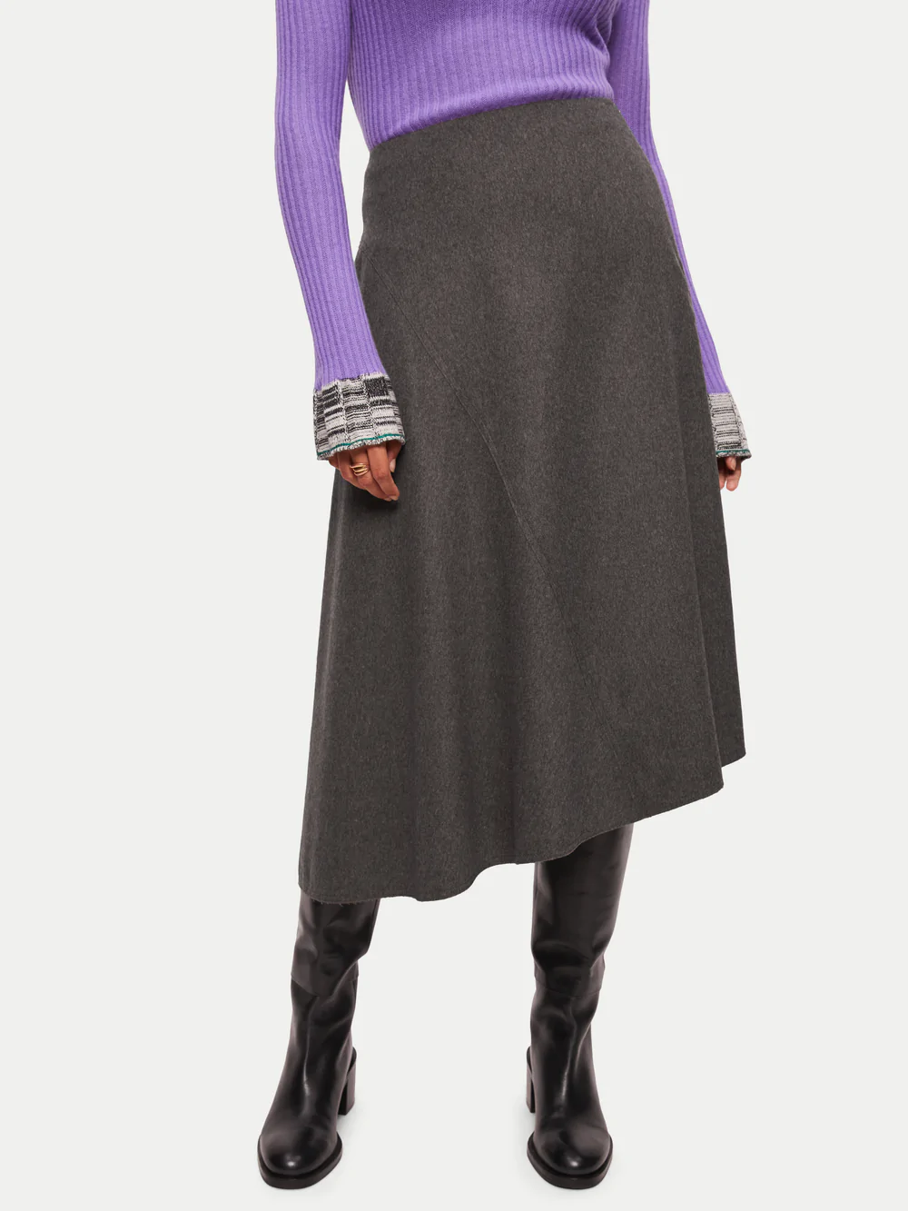 Jigsaw Asymmetric Flannel Skirt