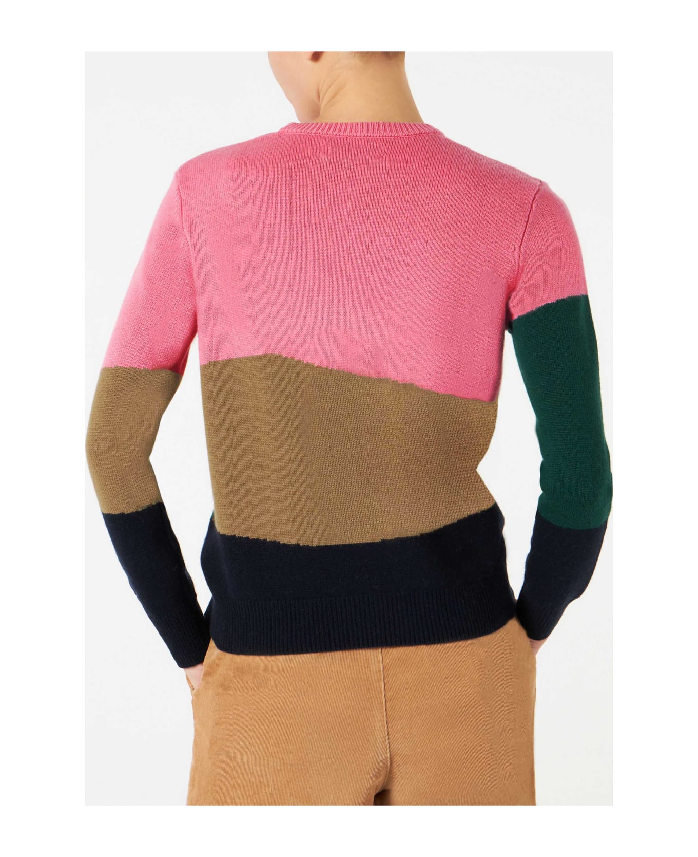 MC2 Saint Barth Woman Crewneck Sweater With Gstaad Postcard Print back view