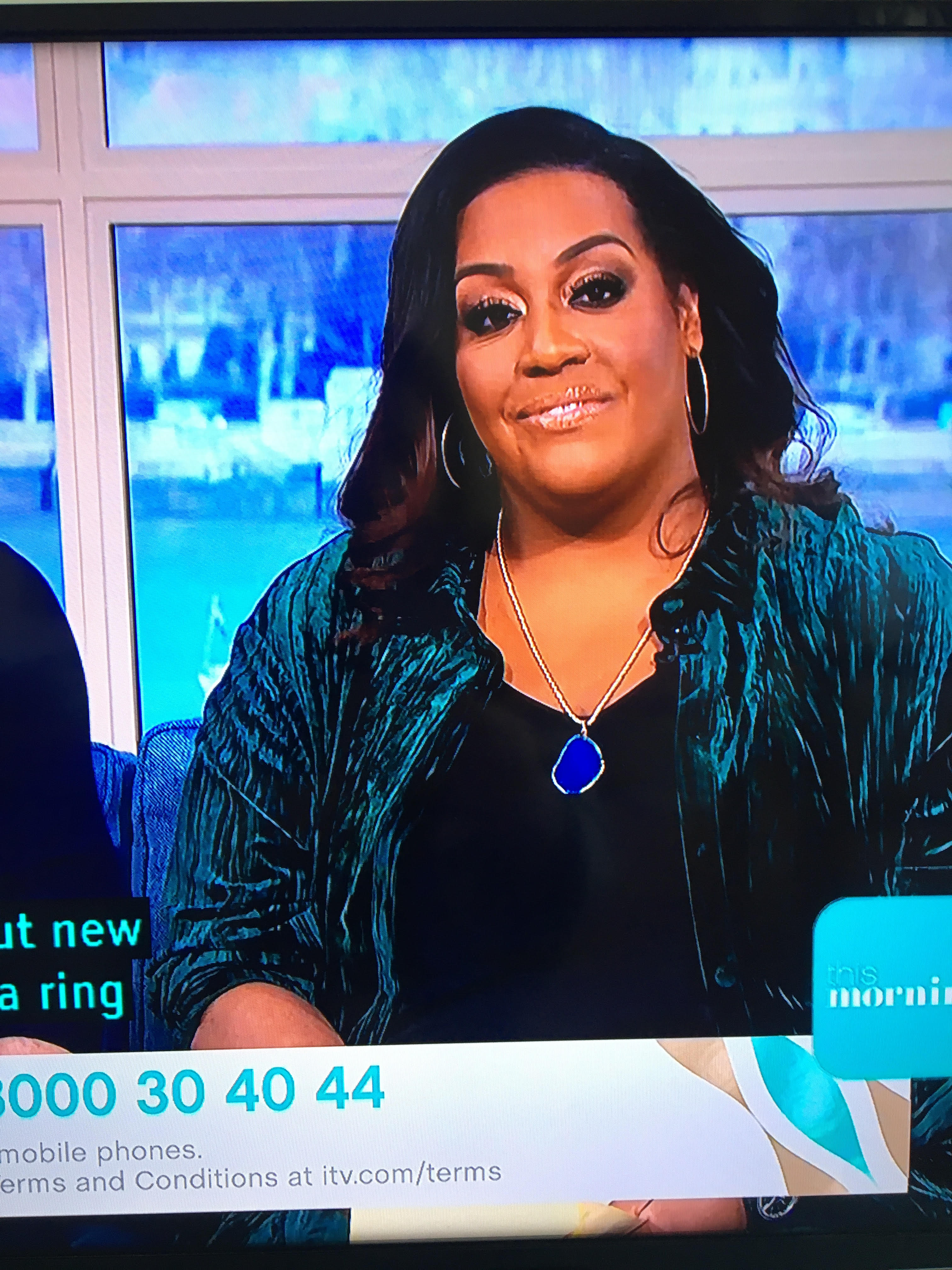 where to get all Alison Hammond This Morning outfits green crushed velvet shirt and trousers 6 January 2023 photo ITV
