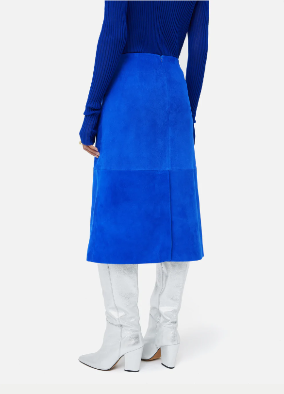 Jigsaw Suede Midi Skirt back view