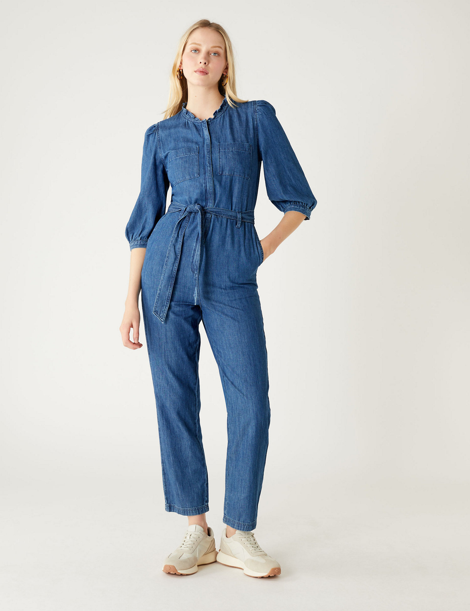 M&S Denim Belted Ankle Grazer Jumpsuit v2