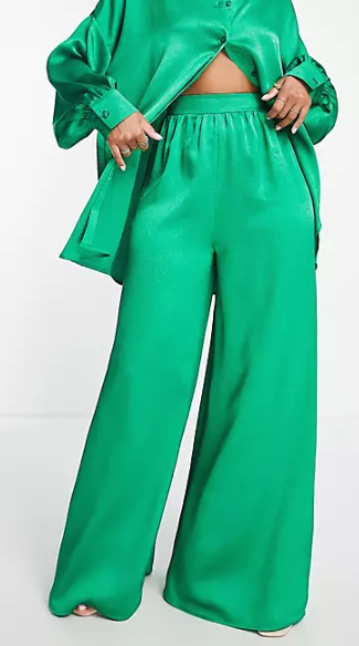 ASOS Design Satin Beach Co Ord Palazzo trousers