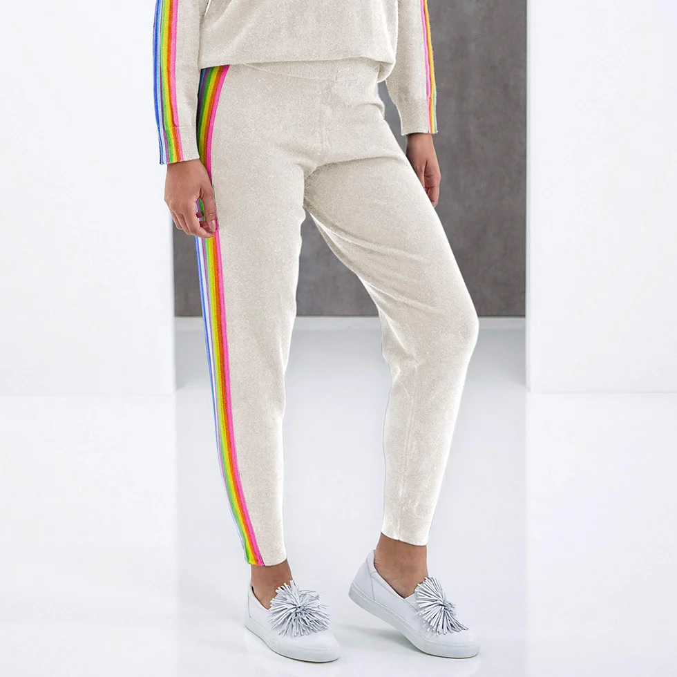 Brodie Cashmere Ruby Rainbow Cashmere Joggers