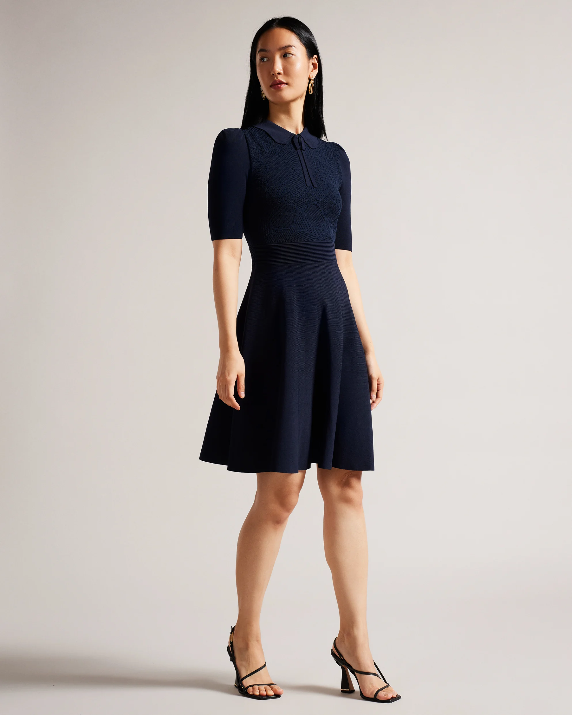 Hillder Delicate Pointelle Knit Dress
