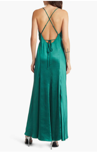 Lulus Fondly Loved Satin Wrap Dress back view