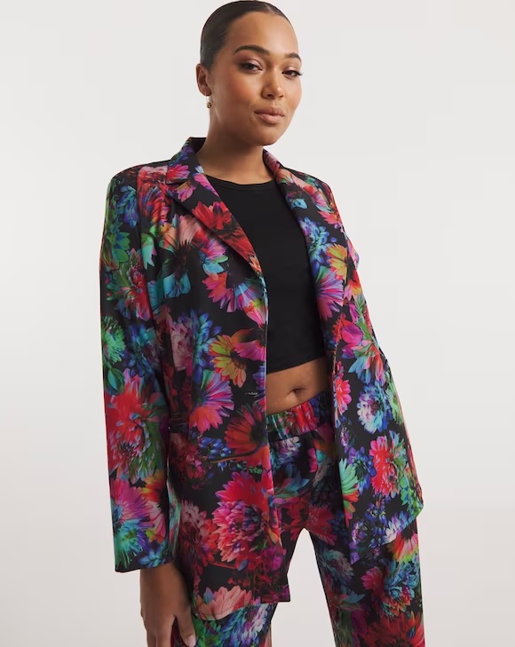 Made in GB Floral Scuba Crepe Jersey Blazer