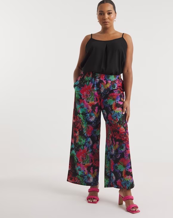 Made in GB Floral Scuba Crepe Jersey Trousers