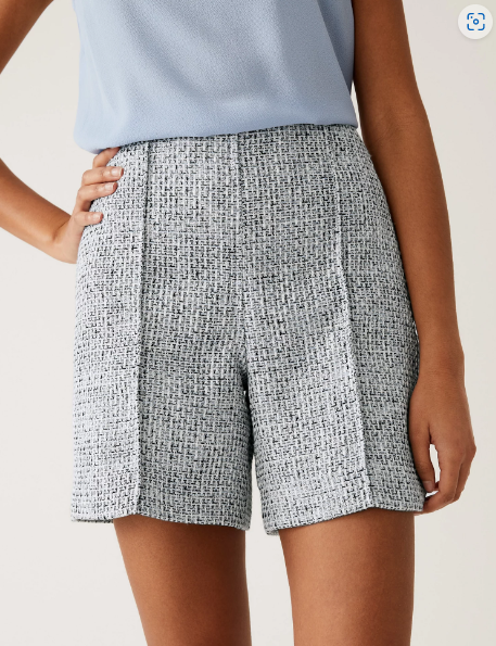 M&S Tweed High Waisted Shorts