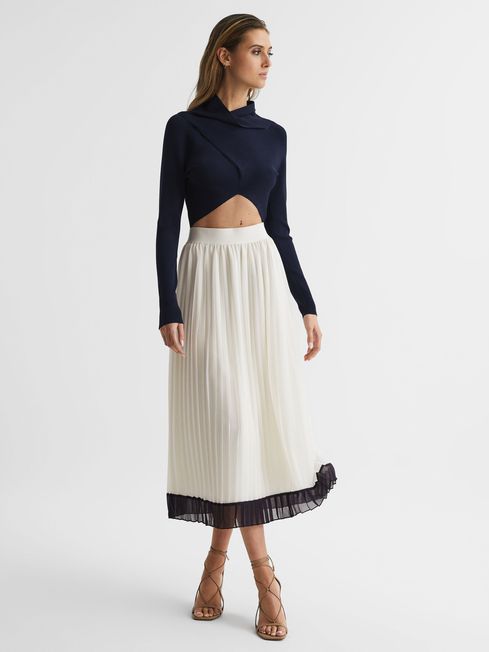 Reiss Osti Pleated Midi Skirt