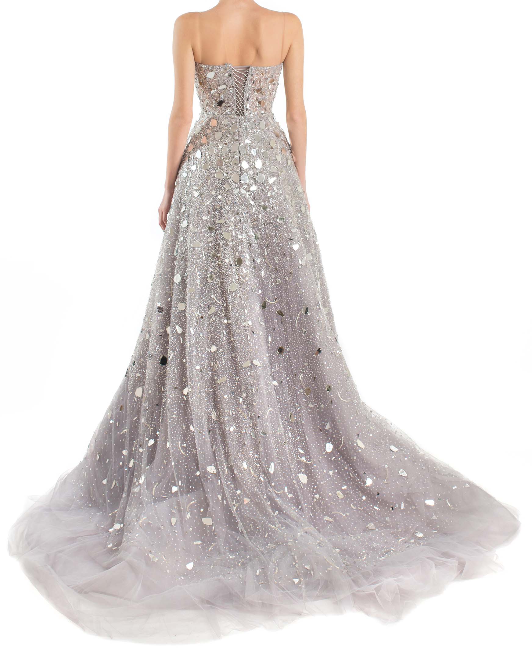 Sophie Couture Mirror Gown back view