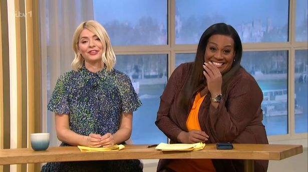 where to get all Alison Hammond This Morning outfits chocolate brown plisse shirt and trousers 27 March 2023 photo ITV