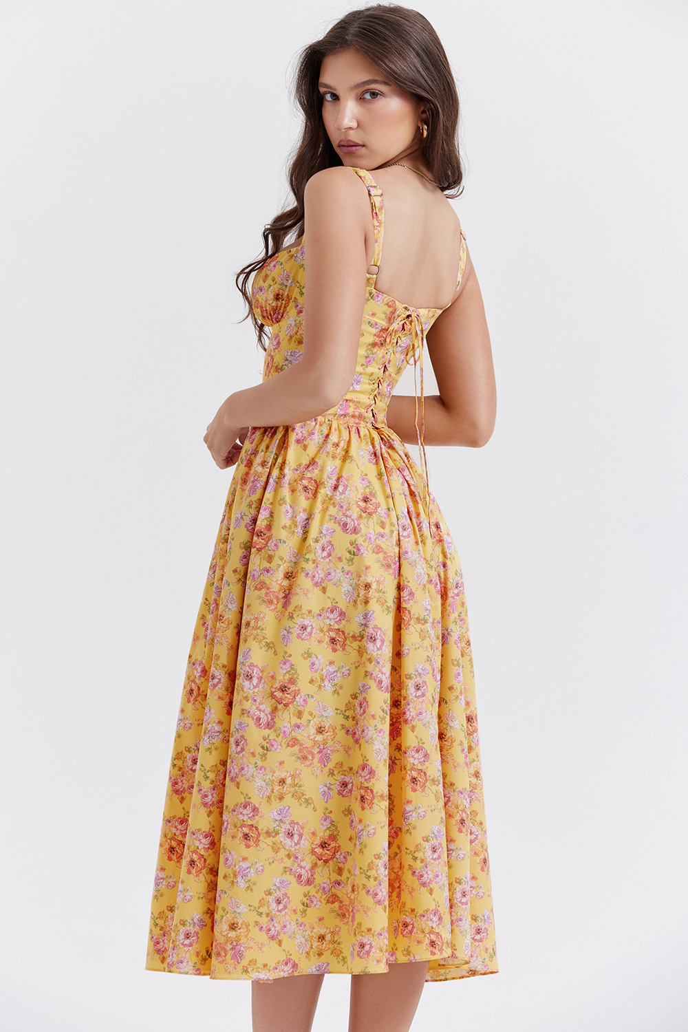 House of CB Tatiana Butter Print Midi Sundress back view