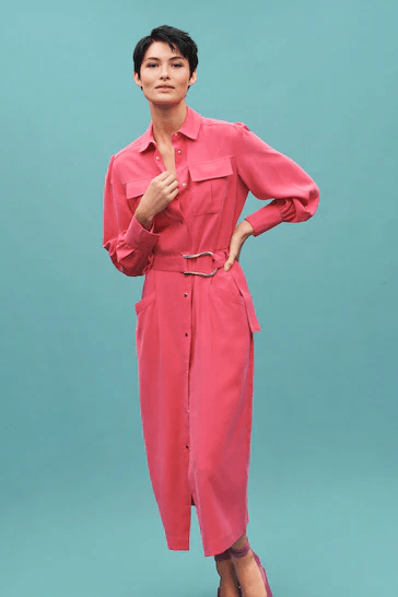 Next Belted Button Down shirt Dress