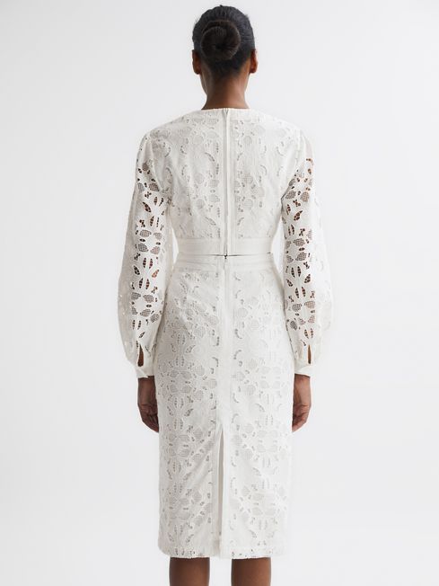 Reiss Immi Lace Pencil Skirt back view