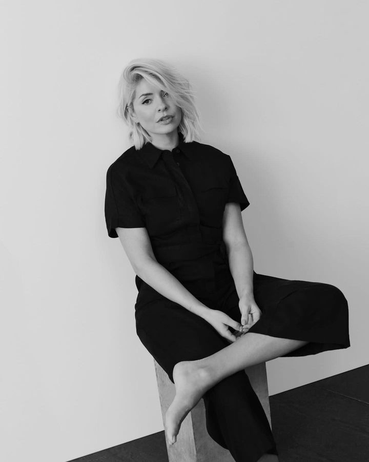 where to get all Holly Willoughby outfits black linen cropped jumpsuit 8 April 2023 Photo M&S
