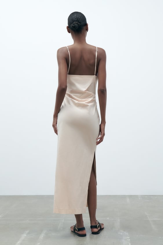 Zara Draped Midi Dress back view