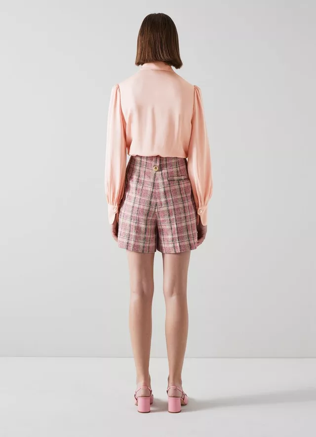 LK Bennett Sonya Pink Crepe Blouse back view