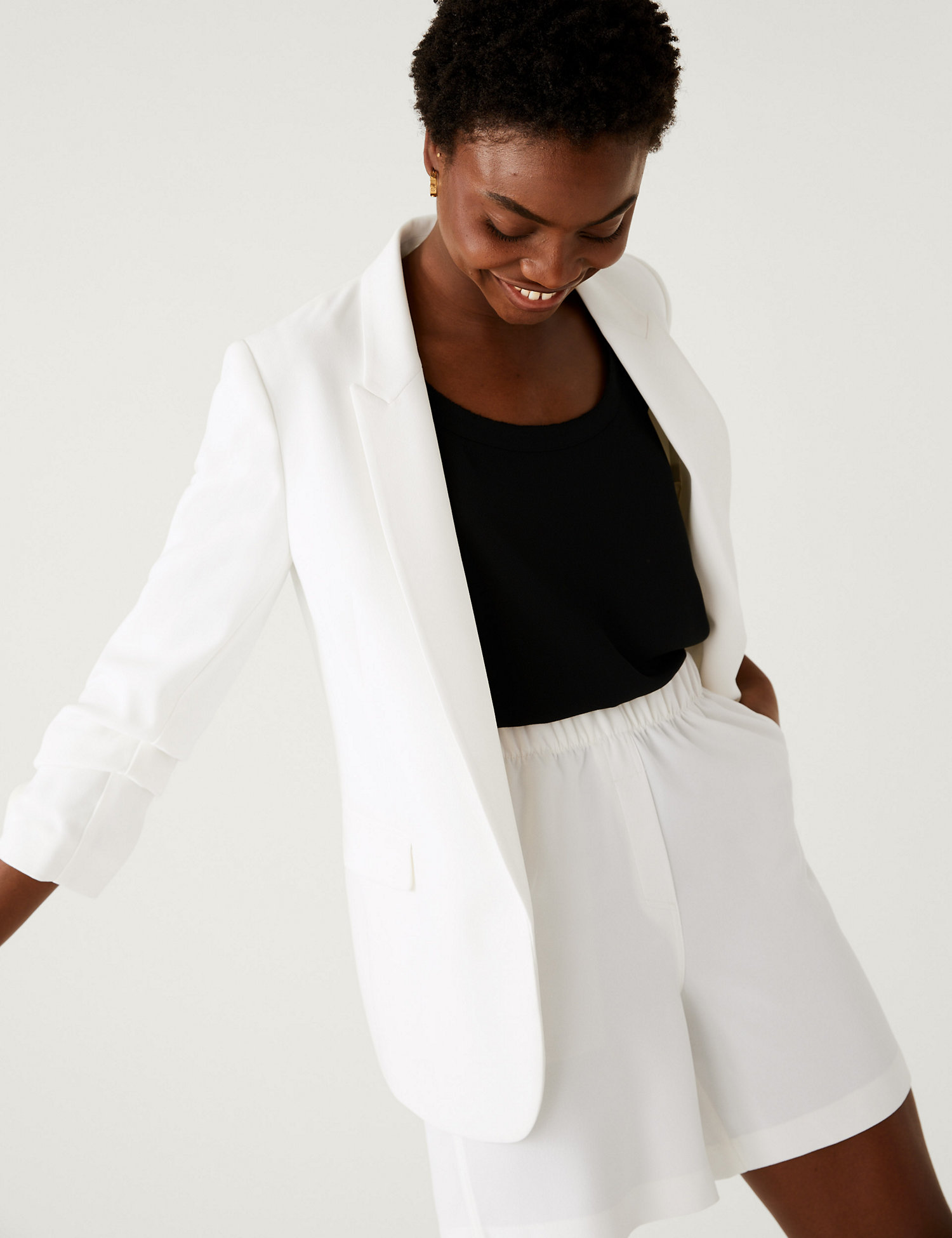 M&S Ruched Sleeve Blazer