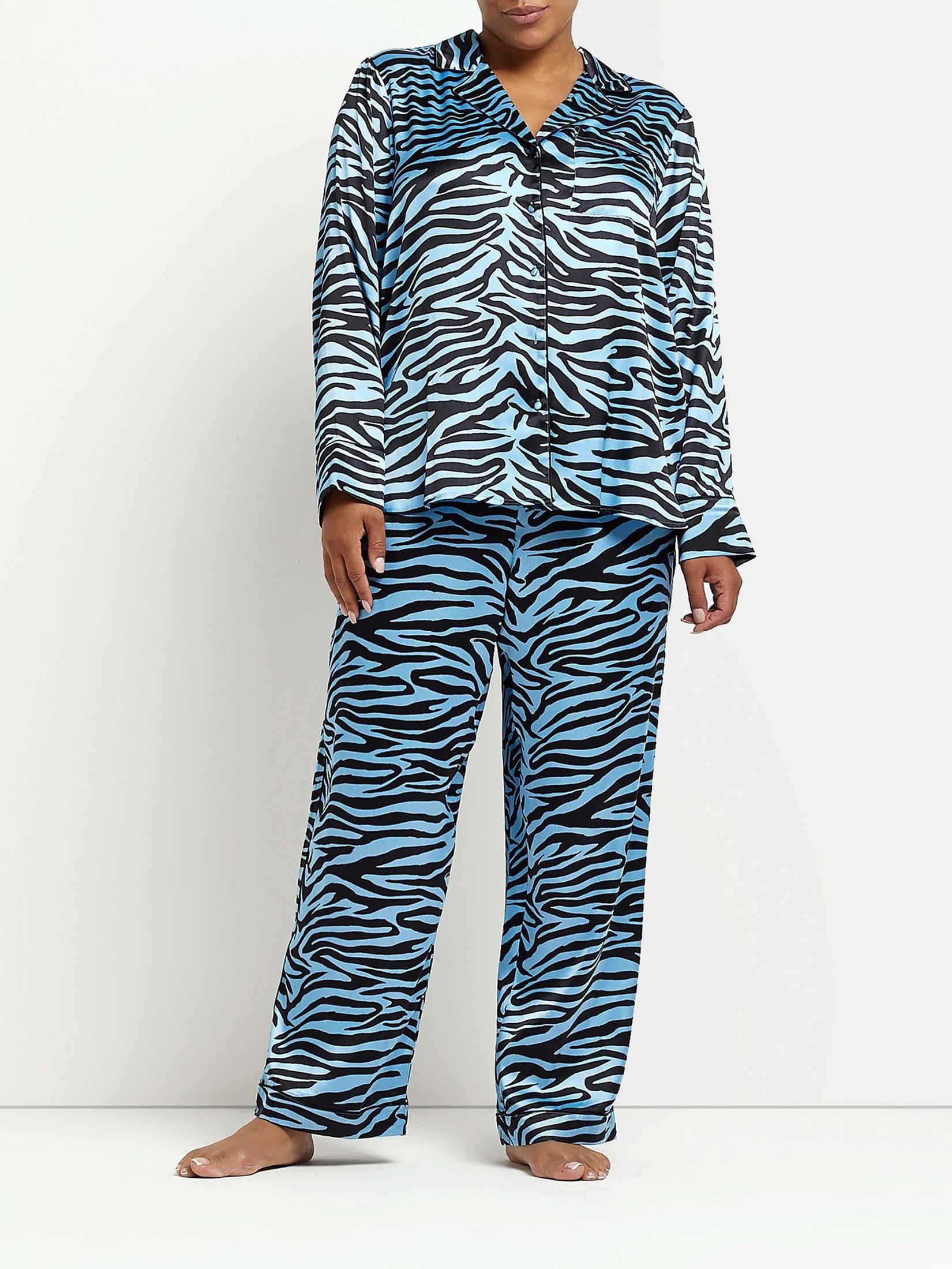 RI blue Satin trouser &amp; pyjama top