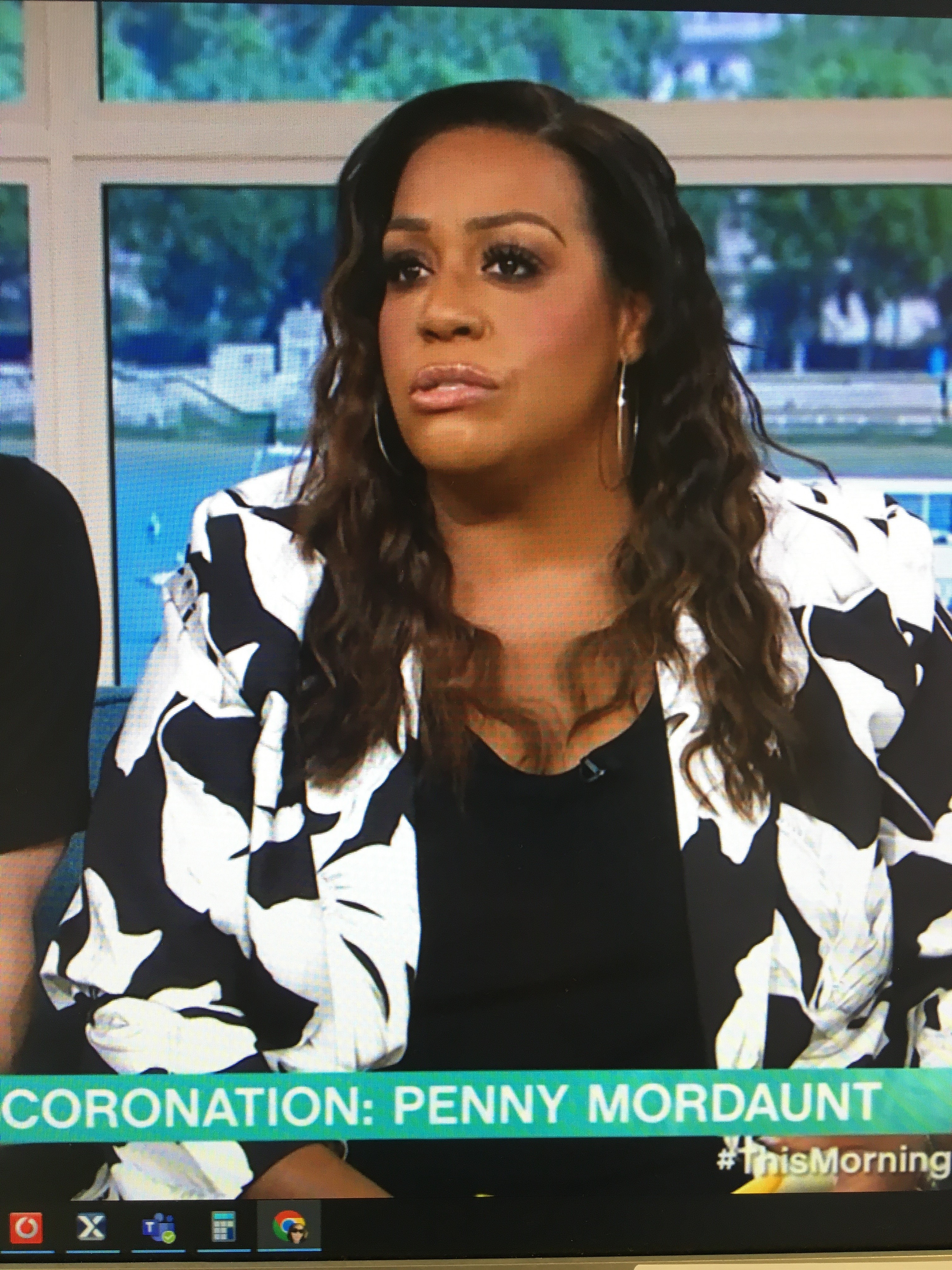 where to get all Alison Hammond This Morning outfits black and white floral blazer and trousers co ord 12 May 2023 photo ITV