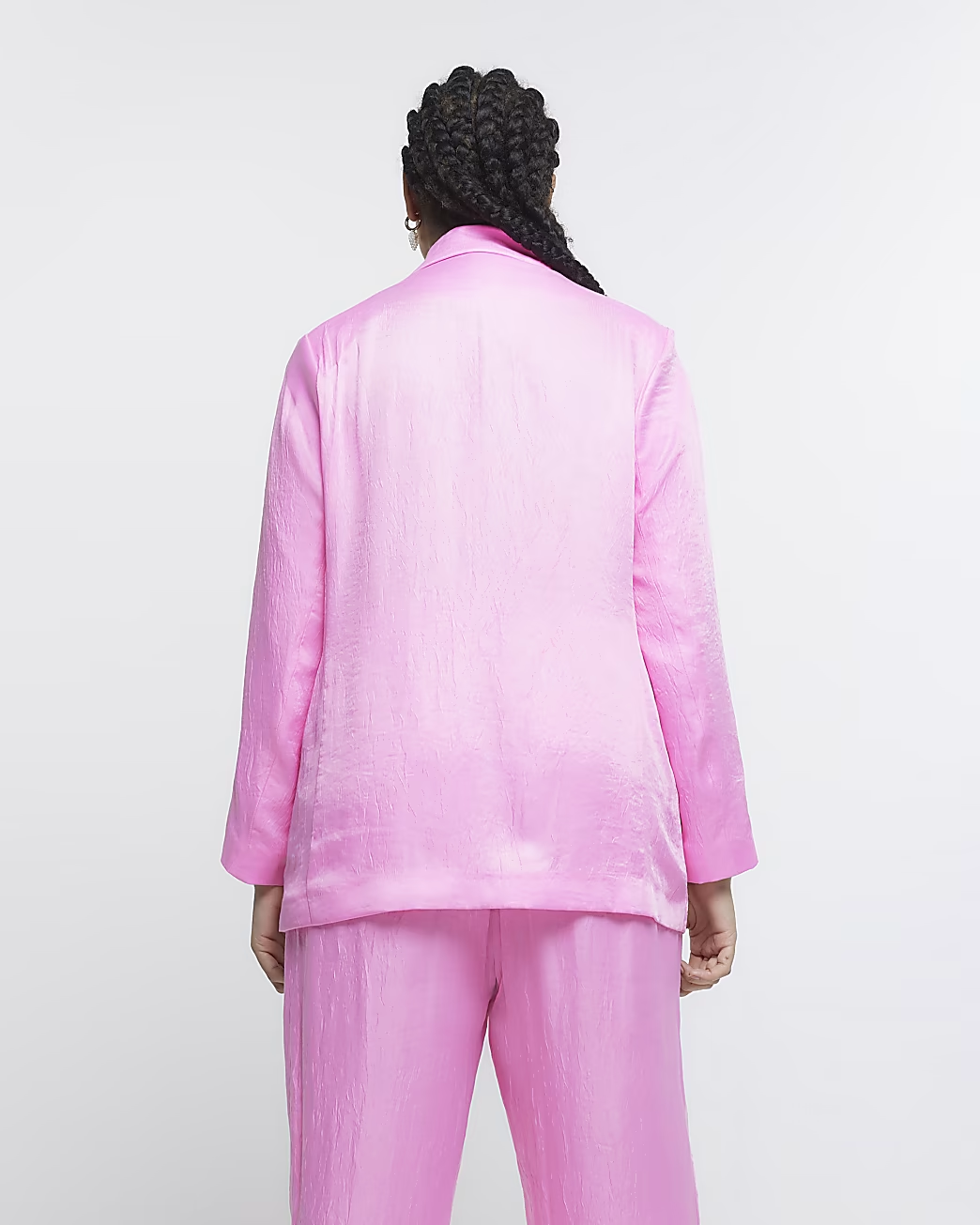 River Island Plus Pink Long Sleeve Blazer back view