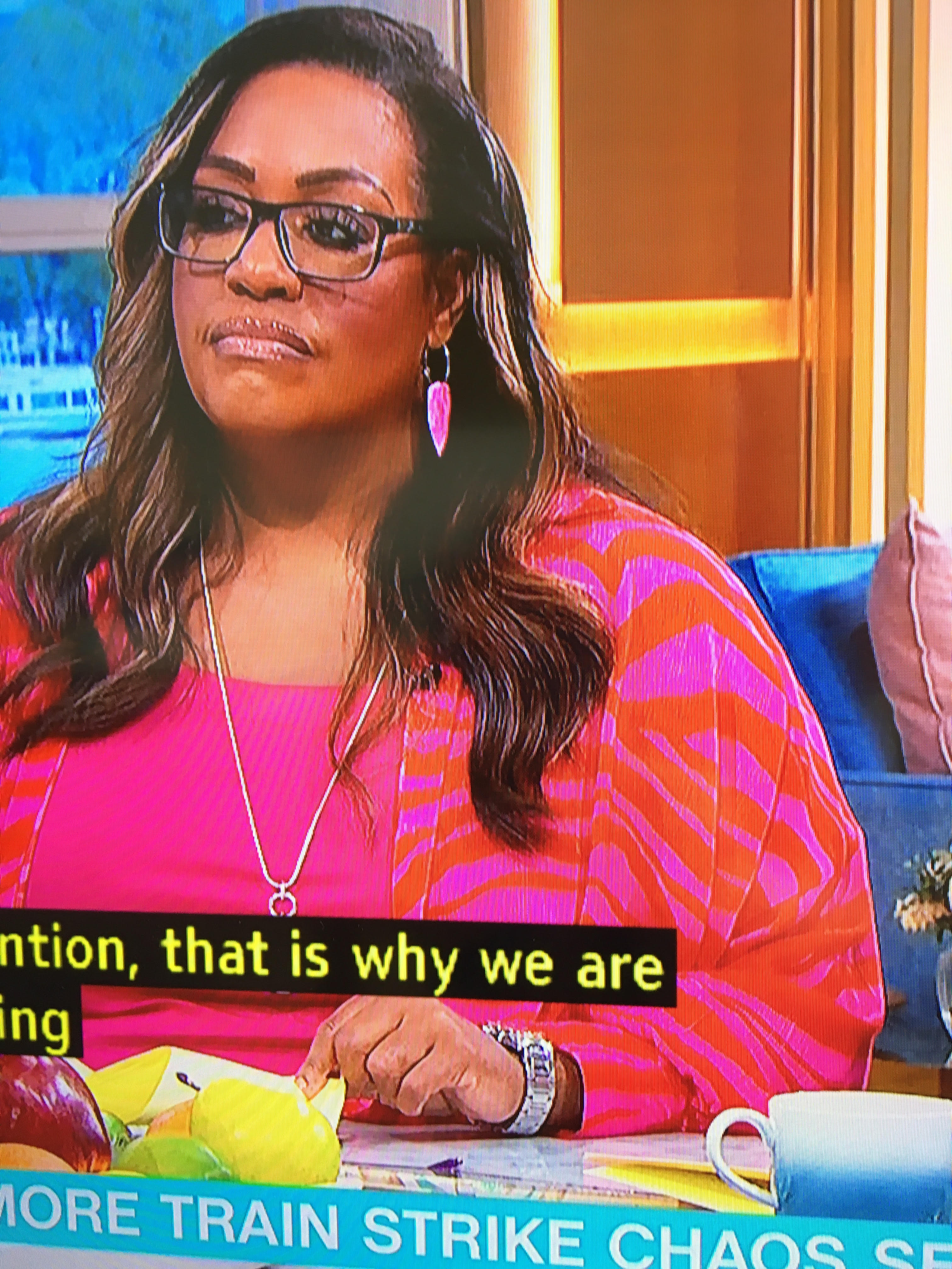 where to get all Alison Hammond This Morning outfits pink zebra animal print shirt pink maxi dress 23 June 2023 photo ITV