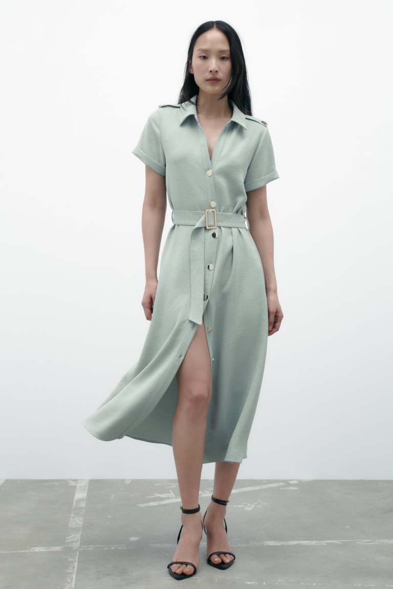 Zara Shirt Dress With Belt