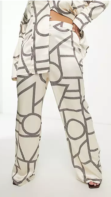 4th &amp; Reckless Plus satin wide leg trouser