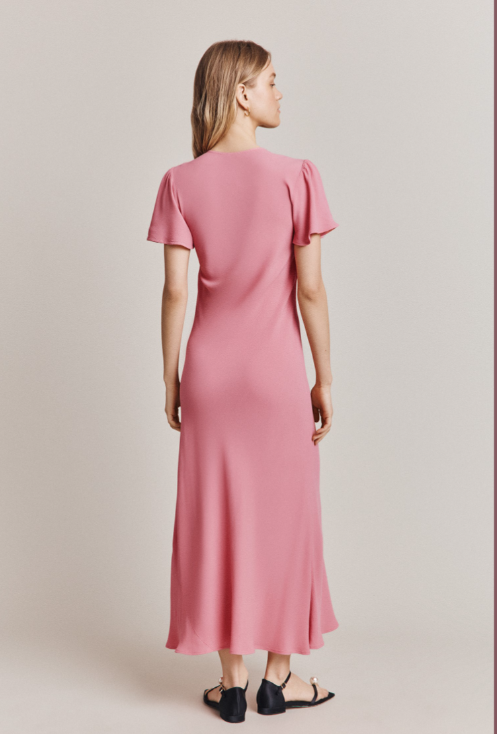 Ghost Laura Crepe Midi Dress back view