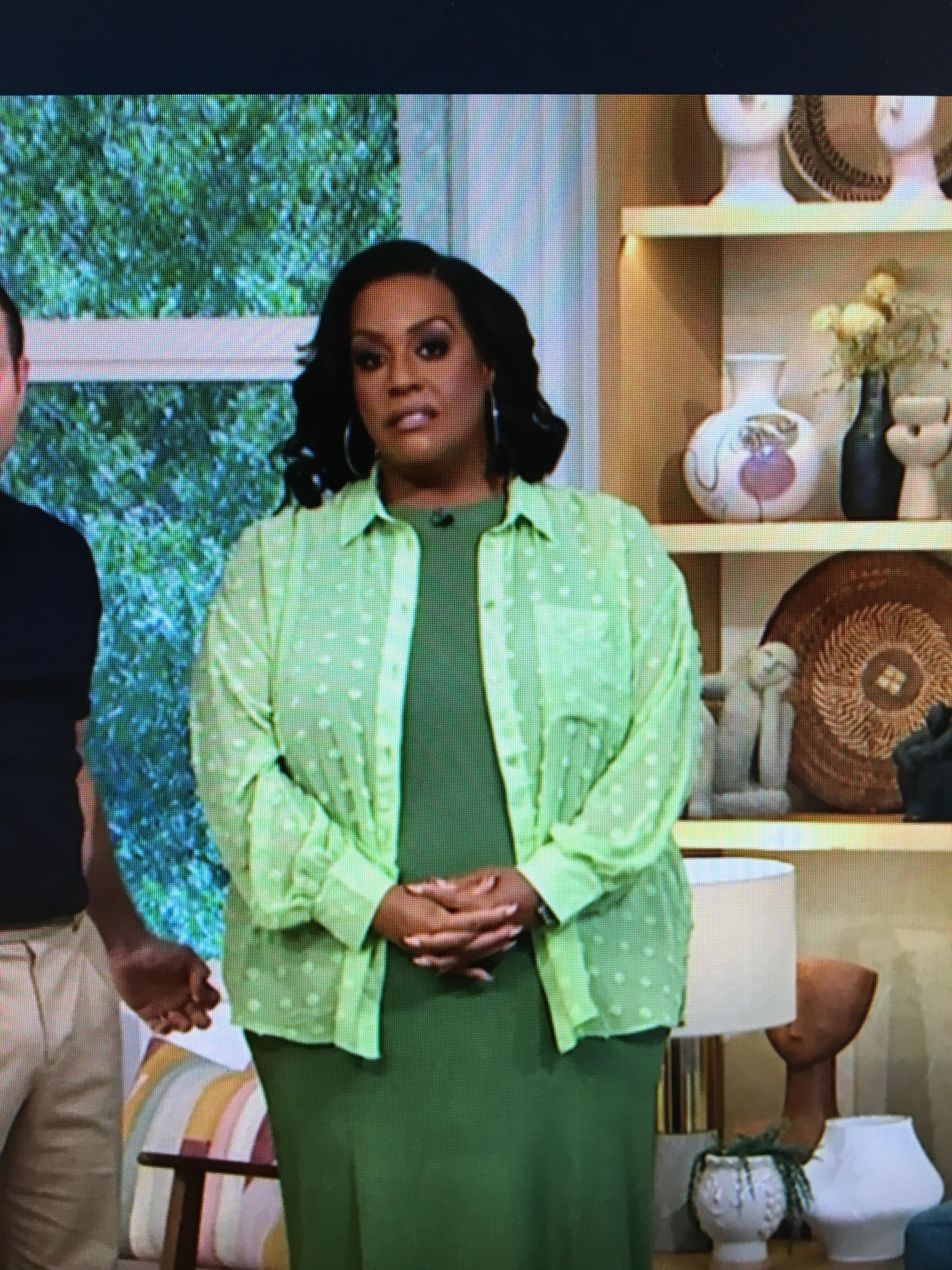 where to get all Alison Hammond This Morning outfits green dobby shirt green midi dress 21 July 2023 photo ITV