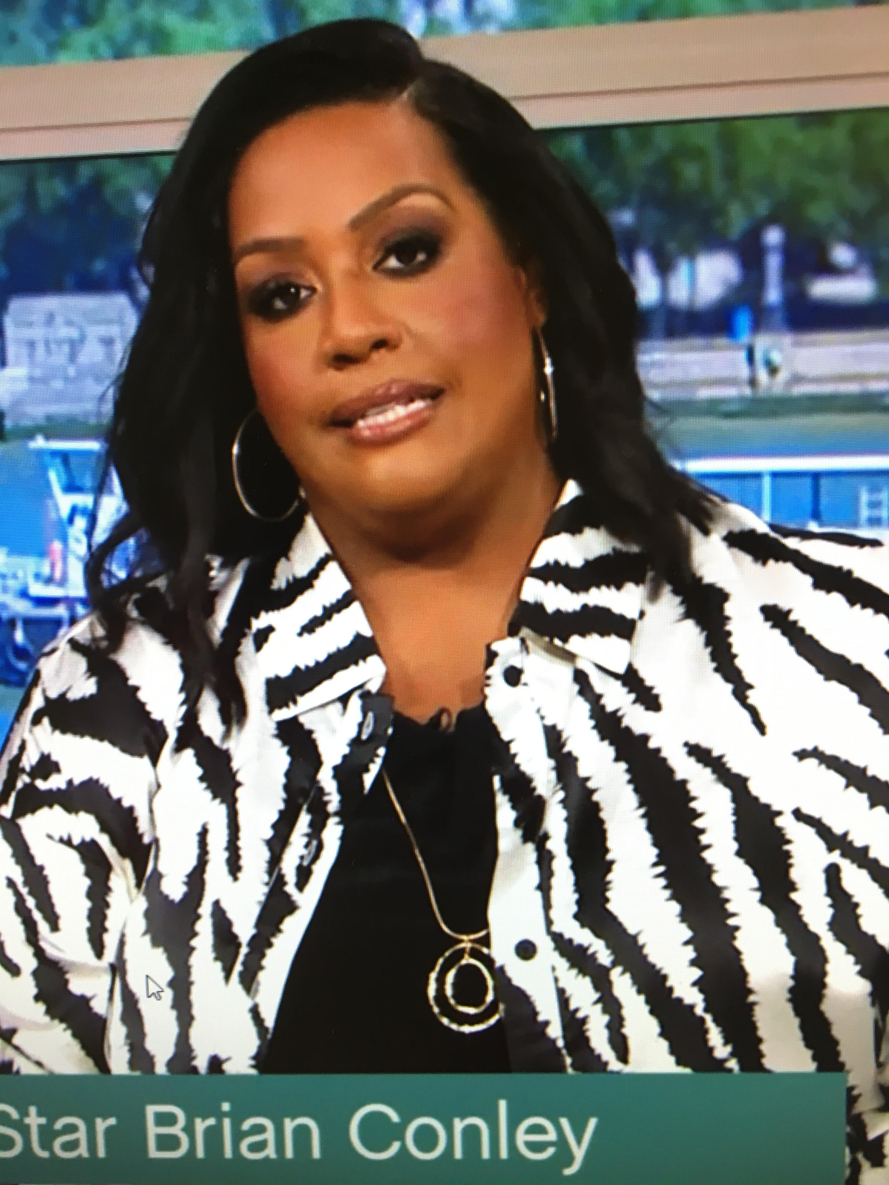 where to get all Alison Hammond This Morning outfits satin zebra print shirt and trousers 19 July 2023 photo ITV