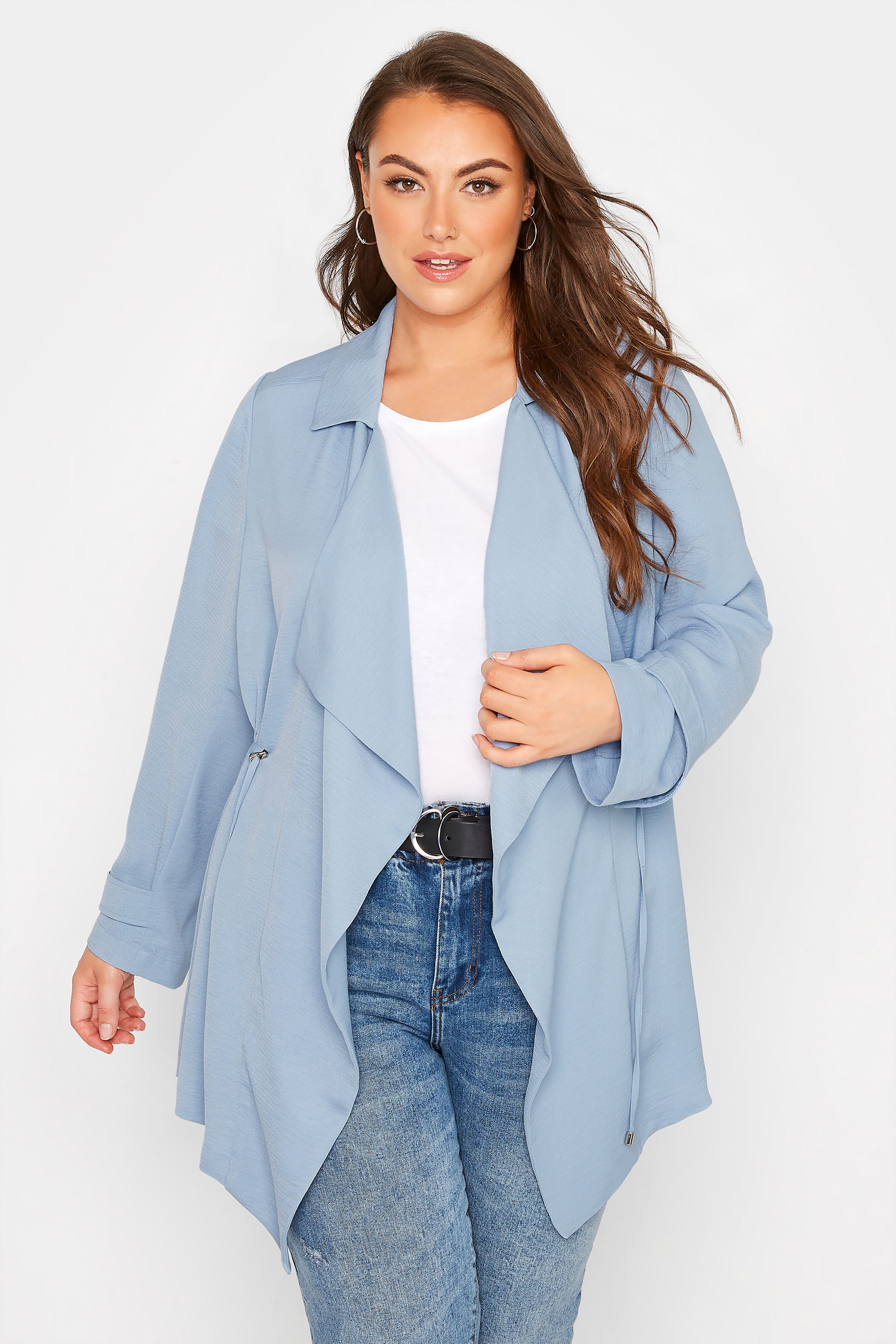 YOURS Curve Blue waterfall Jacket