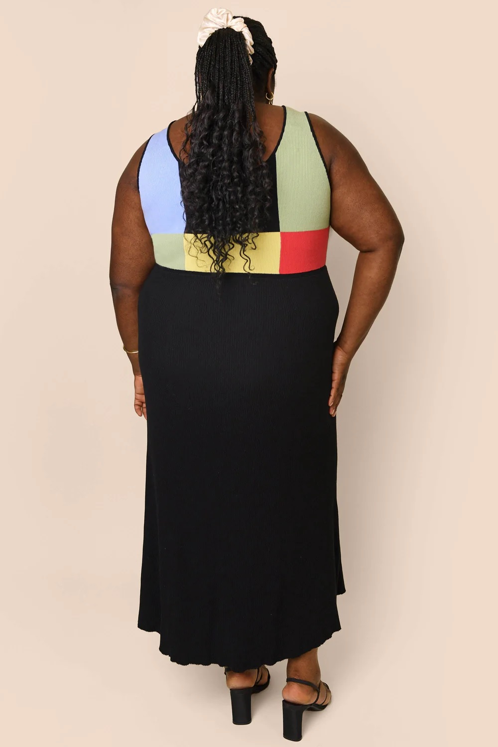 RIXO Abisola Strappy Knit Dress back view