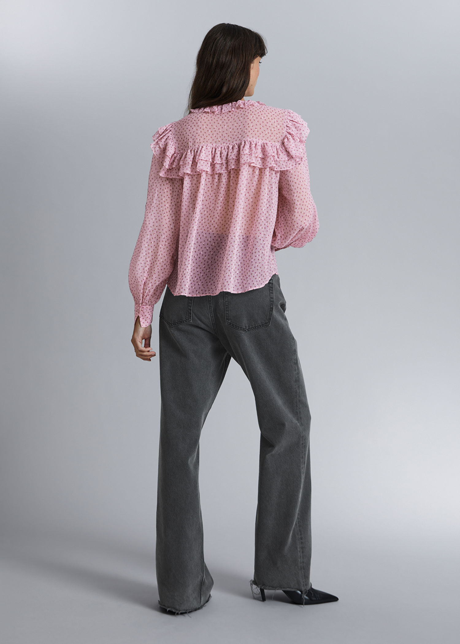 And Other Stories Frilled Blouse back view